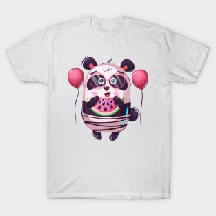 Panda Eating Watermelon T-Shirt